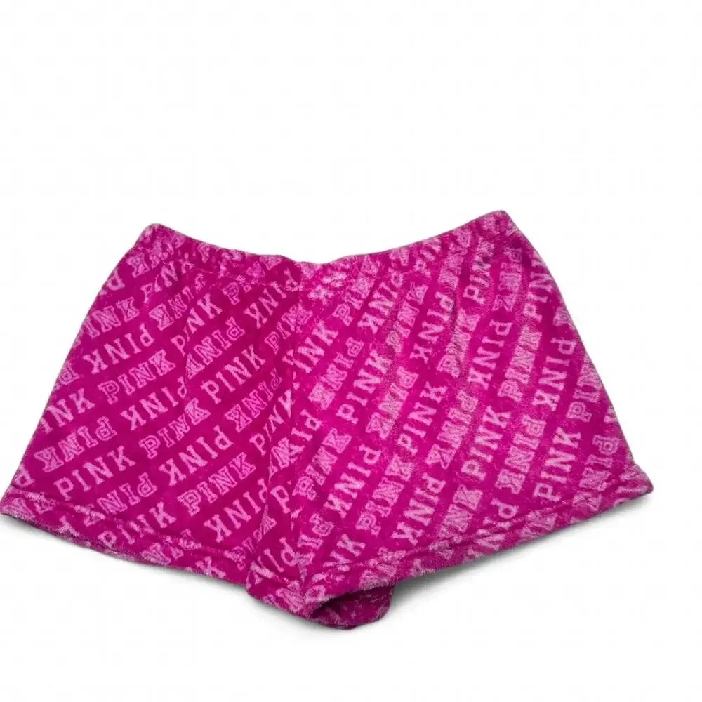 PINK Low Rise Y2K Comfy Fuzzy Soft Shorts Size Large